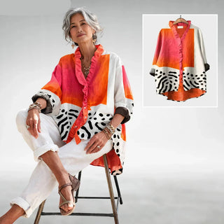 Runa | Avslappet bluse med gjennomgående print.
